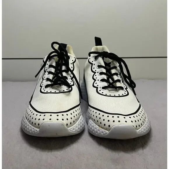 MonnaLisa Trainers Designer Shoe White w/ Black (Great Condition) Women's US 7.5 - Picture 3 of 7